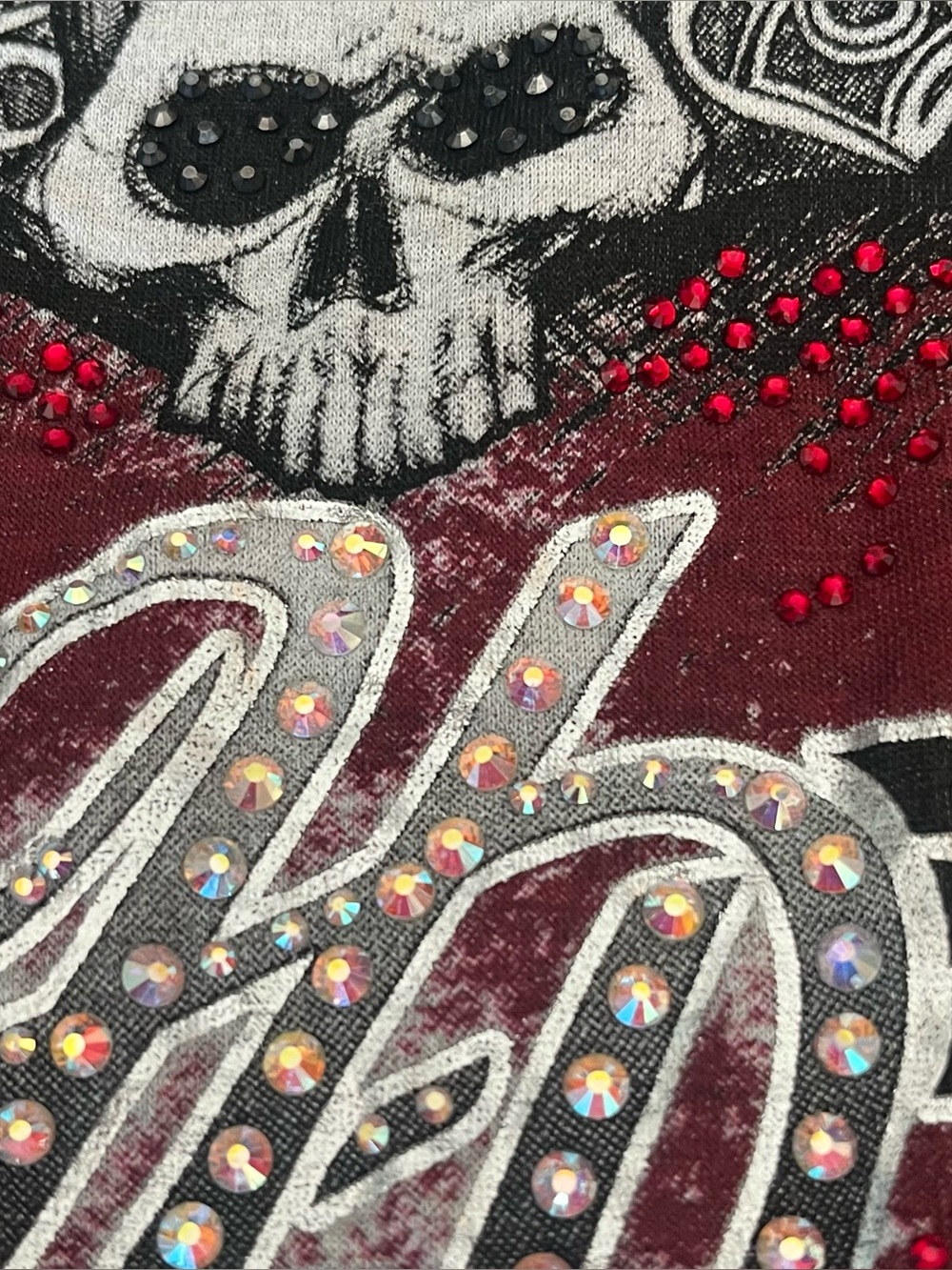 Harley Davidson 3/4 sleeve t-shirt skull rhinestones lace soul of the road S - Picture 4 of 10